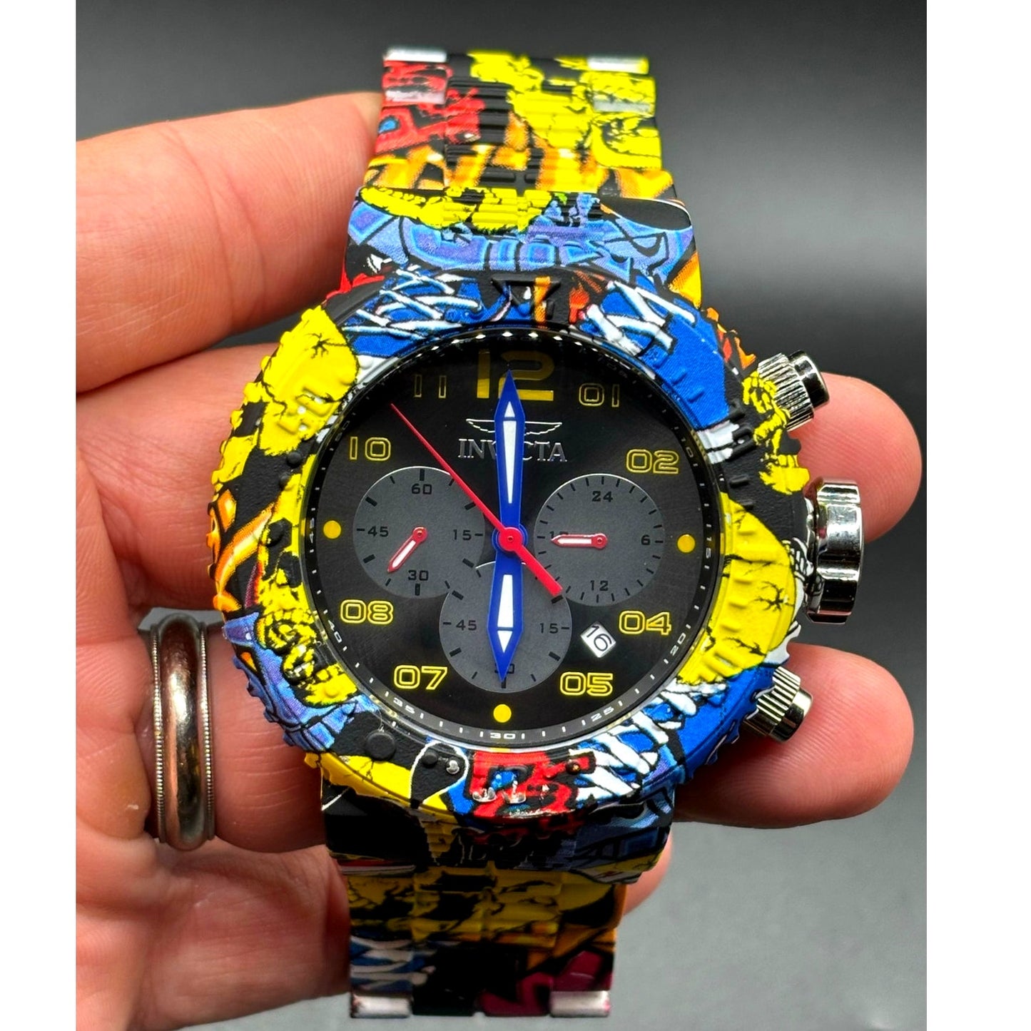 Invicta 36774 Zager Exclusive Graffiti Hydroplated 52mm Chronograph NIB