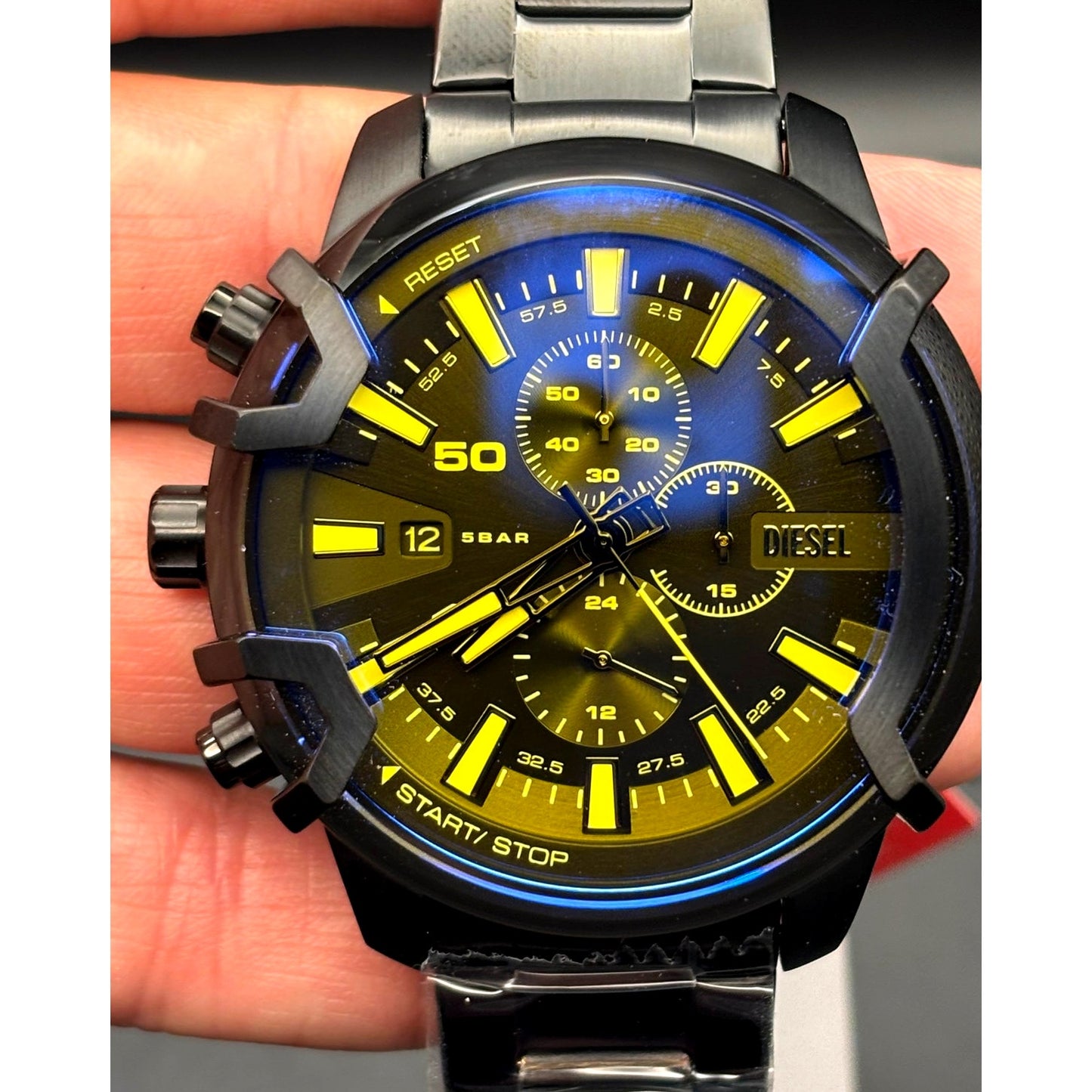 Diesel DZ4529 Griffed Men's Black Stainless Steel 48mm Chronograph Watch NIBWT