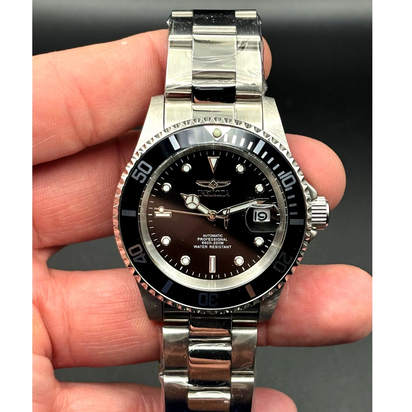 Invicta 69748 Pro Diver Automatic Mens Watch 40mm Black Dial 200M Steel NIBWT