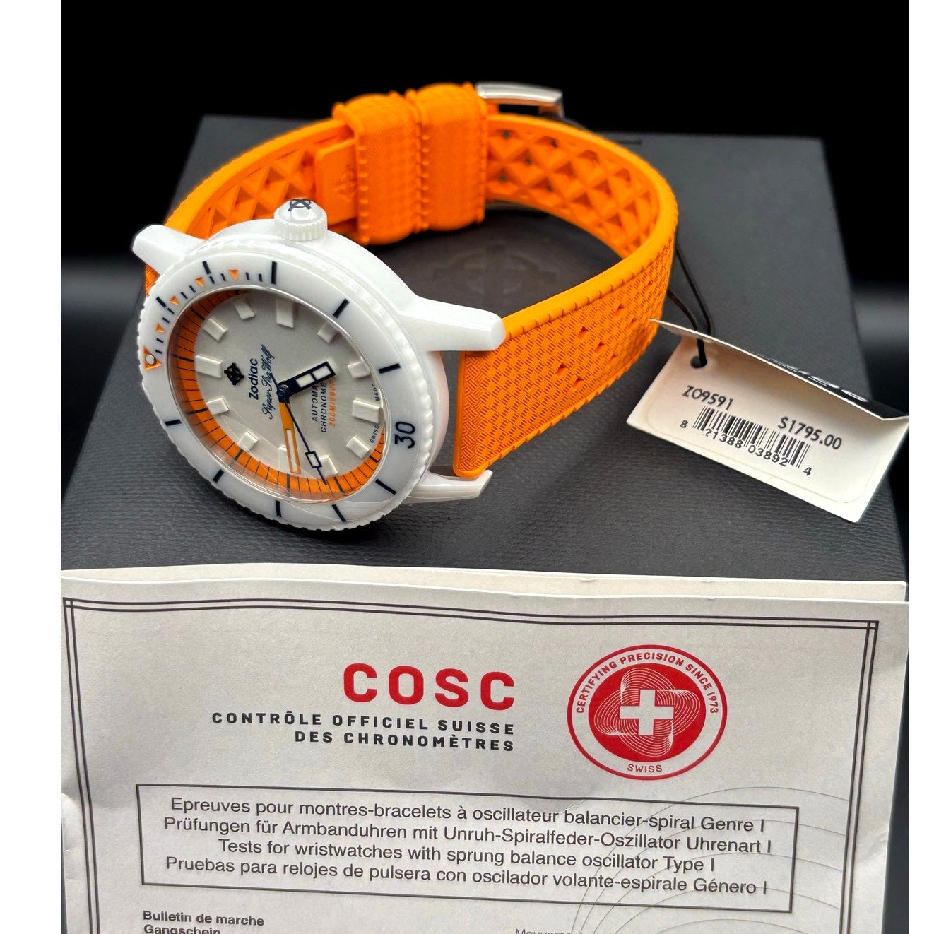 Zodiac Super Sea Wolf ZO9591 Men’s Automatic COSC Diver Watch NIBWT