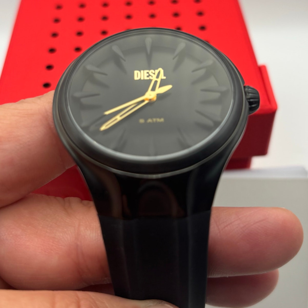 Diesel Streamline DZ2217 Men’s 44mm Black IP Case, Black Dial, Silicone, Quartz