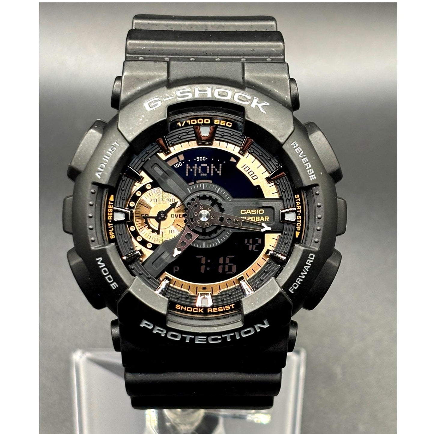 Casio G-Shock GA-110RG-1A Men's Analog Digital Rose Gold Black Resin 200M Watch