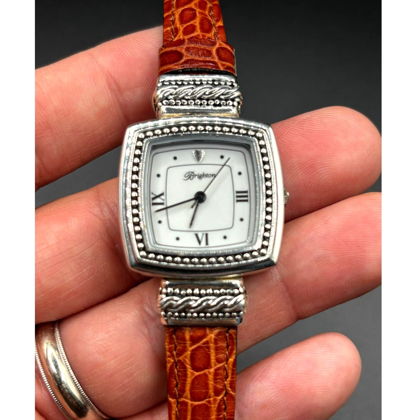 Brighton Toulouse W3130 Womens Reversible Brown Black Leather Strap Watch NIBWT