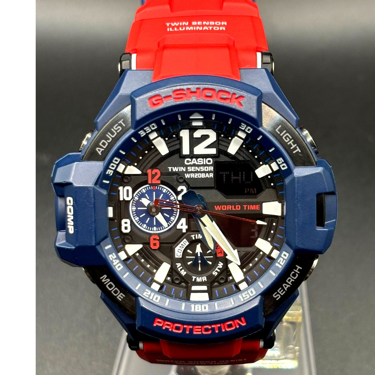 Casio G-Shock Gravitymaster GA-1100-2A Twin Sensor Blue Red Watch