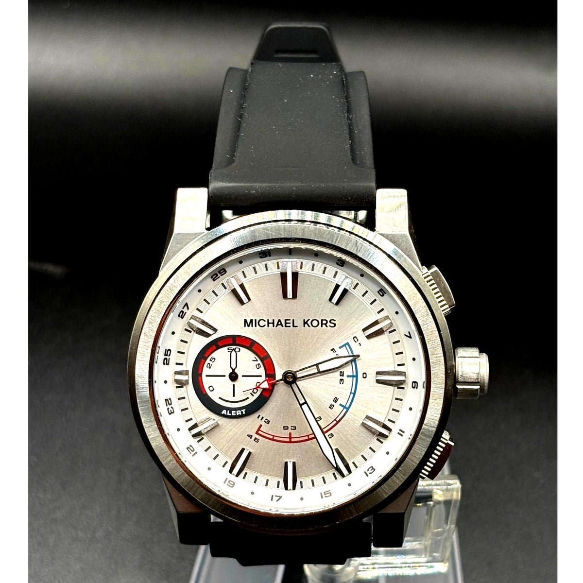 Michael Kors Access Grayson MKT4009 Hybrid Smartwatch 47mm Silver Black Strap