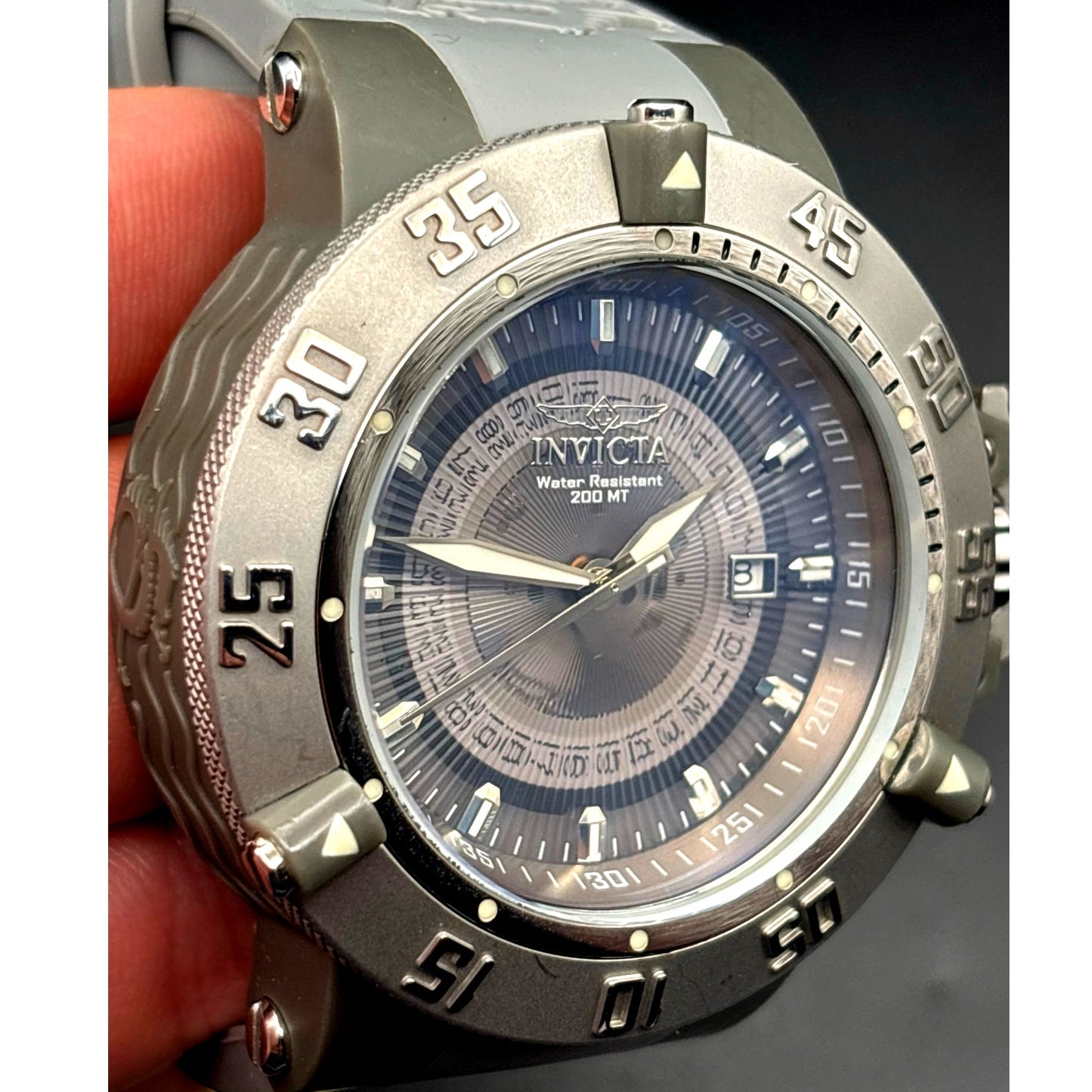Invicta 10105 Subaqua NOMA III Grey Dial Rubber Strap 50mm Watch NIBWT