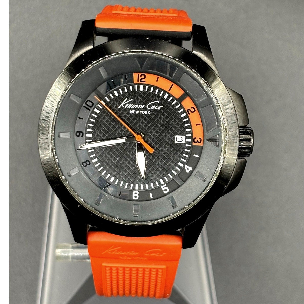 Kenneth Cole New York Transparency Dial Orange Silicone 45mm Men’s Watch
