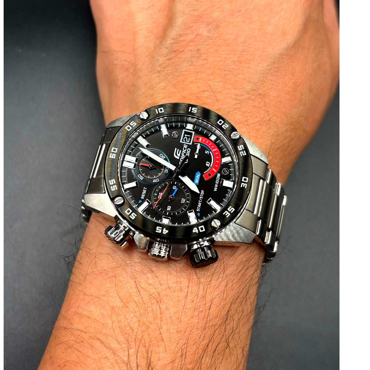 Casio Edifice EFR-558DB-1AV Chronograph Black Dial Stainless Steel Watch