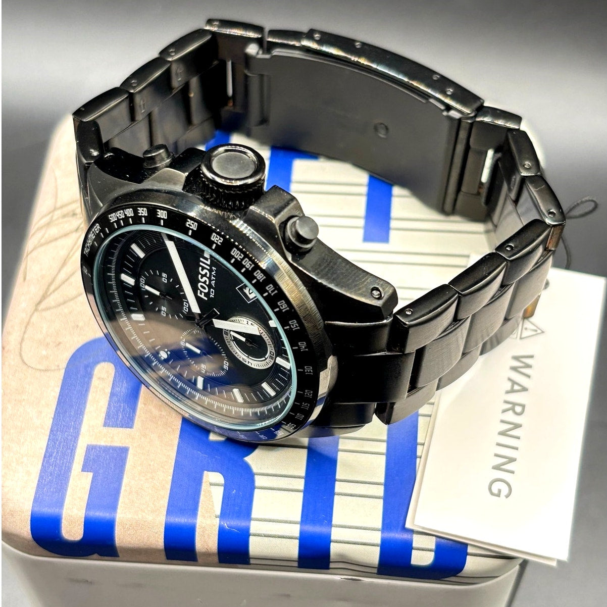 Fossil Decker CH2601 Black IP Stainless Steel Chronograph Men’s Watch NIB