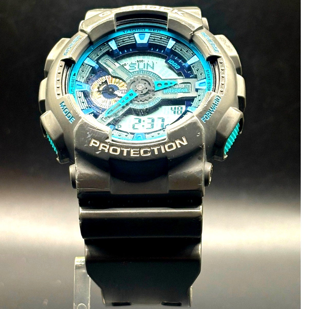 Casio G-Shock GA-110TS-8A2 Gray Teal Analog Digital Men's 51mm Watch