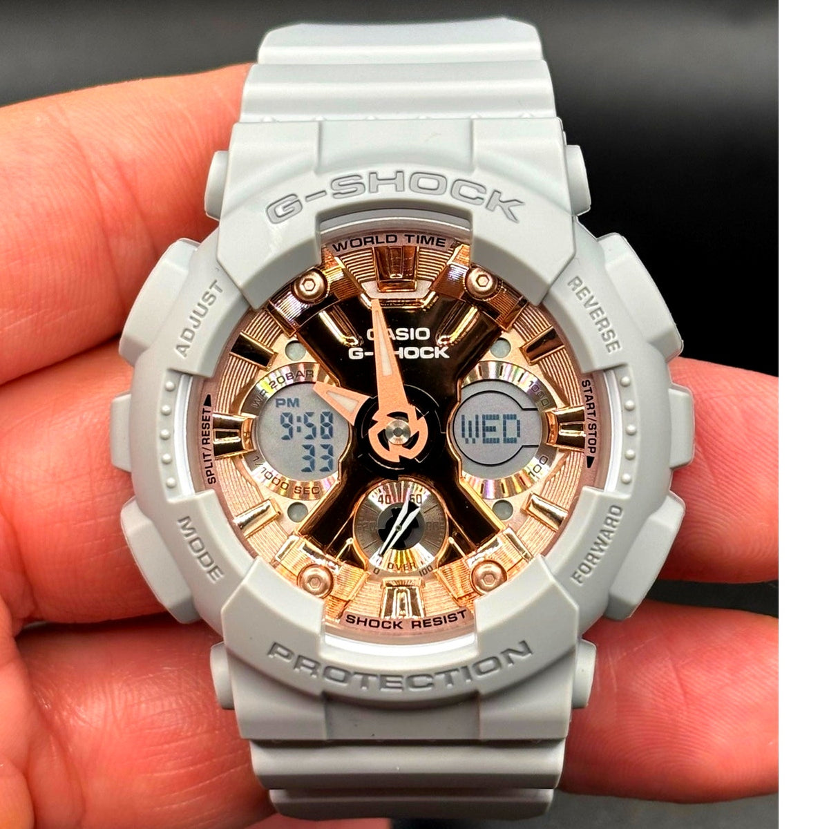 Casio G-Shock GMA-S120MF-8A Matte Gray Metallic Rose Gold Dial Women's Watch