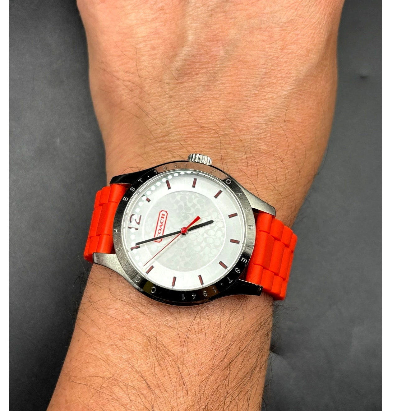 Coach Maddy CA.69.3.14.0706 Orange Silicone 41mm Quartz Women's Watch