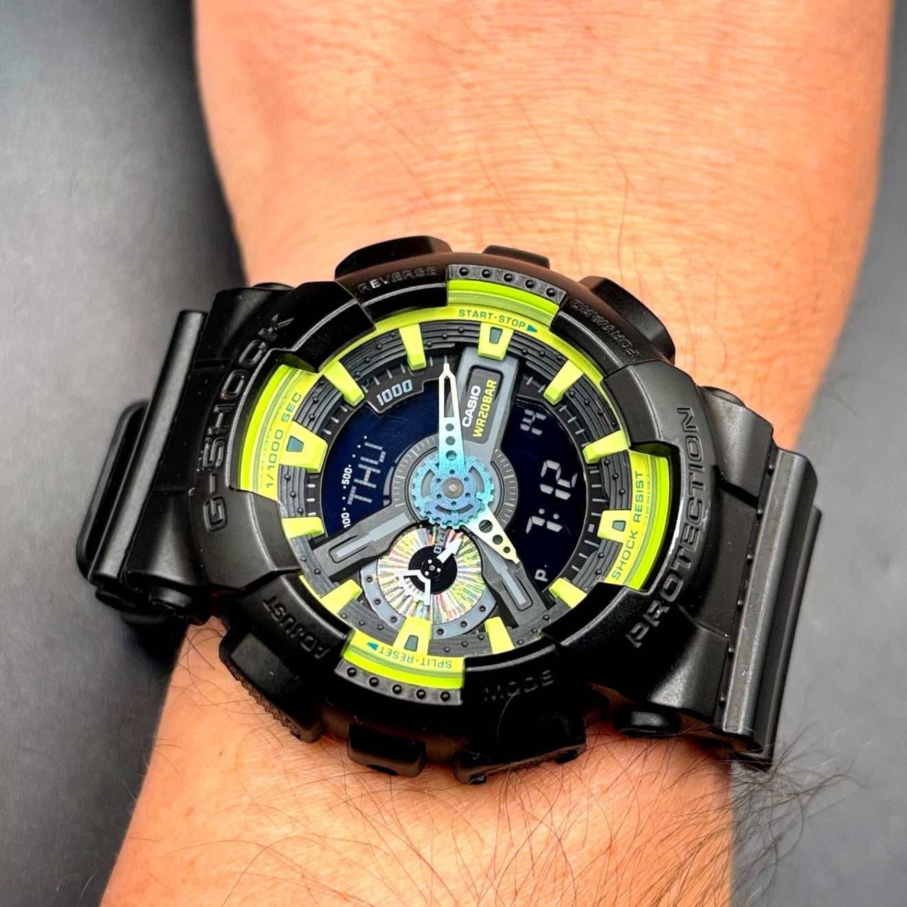Casio G-Shock GA-110LY-1A Sporty Illumi Lime Black Analog Digital Men's Watch