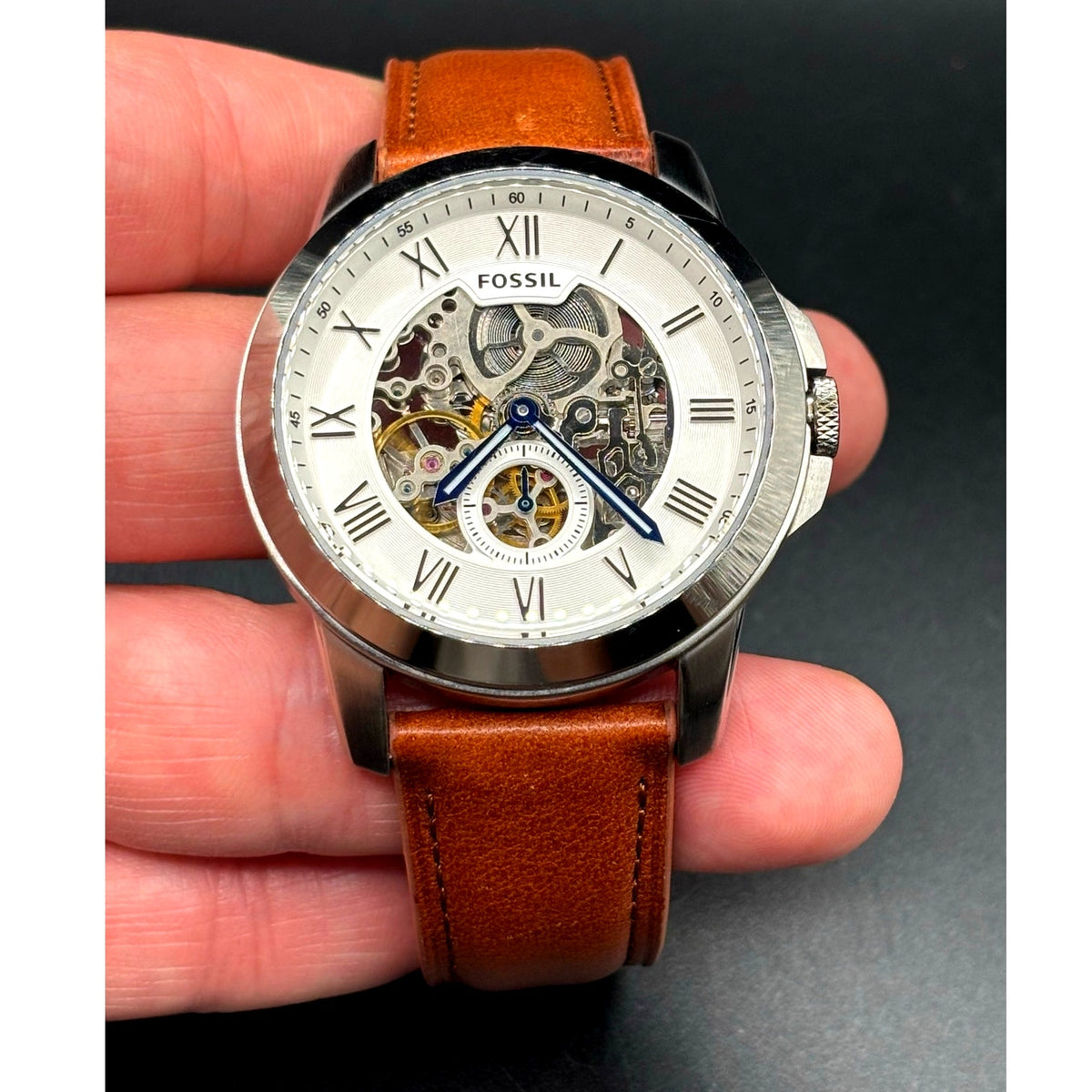 Fossil Grant ME3053 Automatic Skeleton Men’s Watch 44mm
