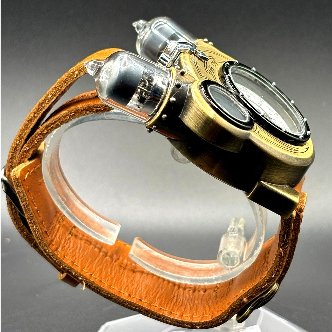 ThinkGeek Tesla Steampunk Analog Watch LED Vacuum Tube Design NEW