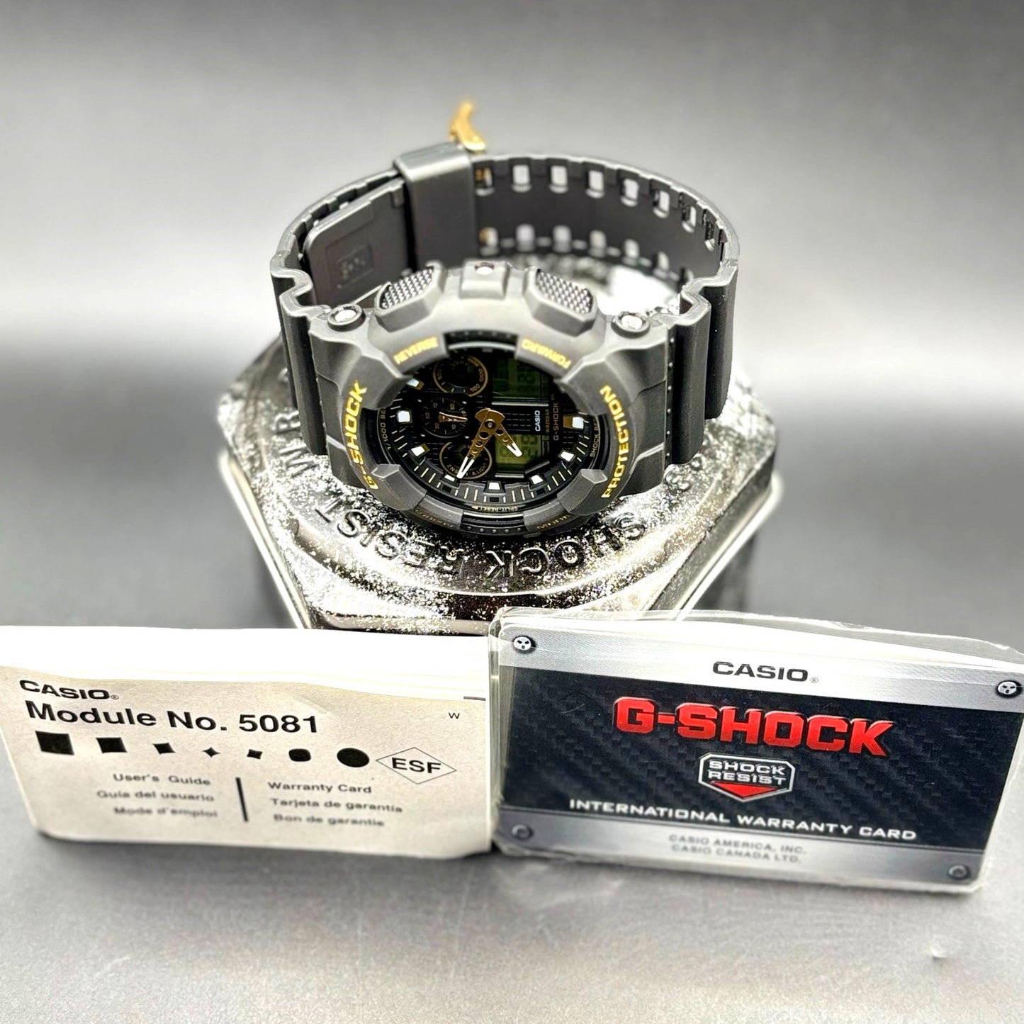 Casio G-Shock GA-100GBX-1A9 Black Gold Analog Digital 51mm Men’s Watch NIB