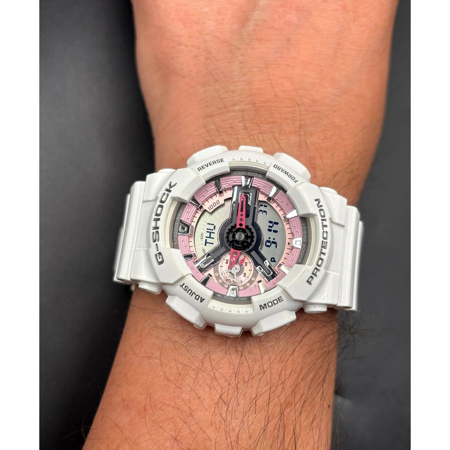 Casio G-Shock GMA-S110MP-4A White Pink Analog Digital Women's Watch