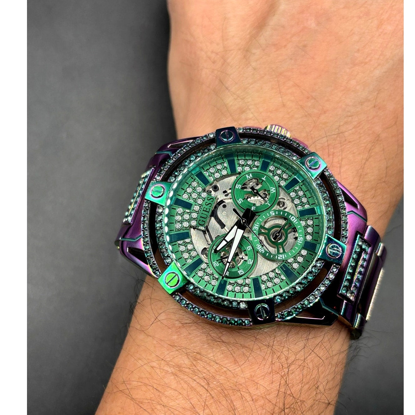 GUESS GW0497G3 Men's Iridescent Multifunction 48mm Watch