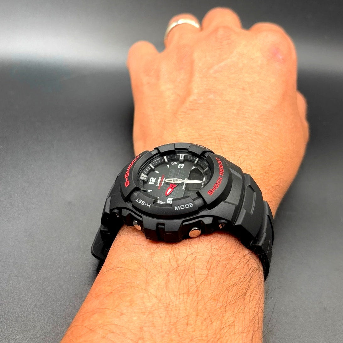 Casio G-Shock G100-1BV Analog Digital Black Red 200M Men's Watch New