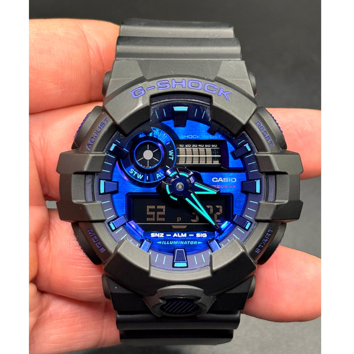 Casio G-Shock GA700VB-1A Virtual Blue Analog Digital Men’s Watch