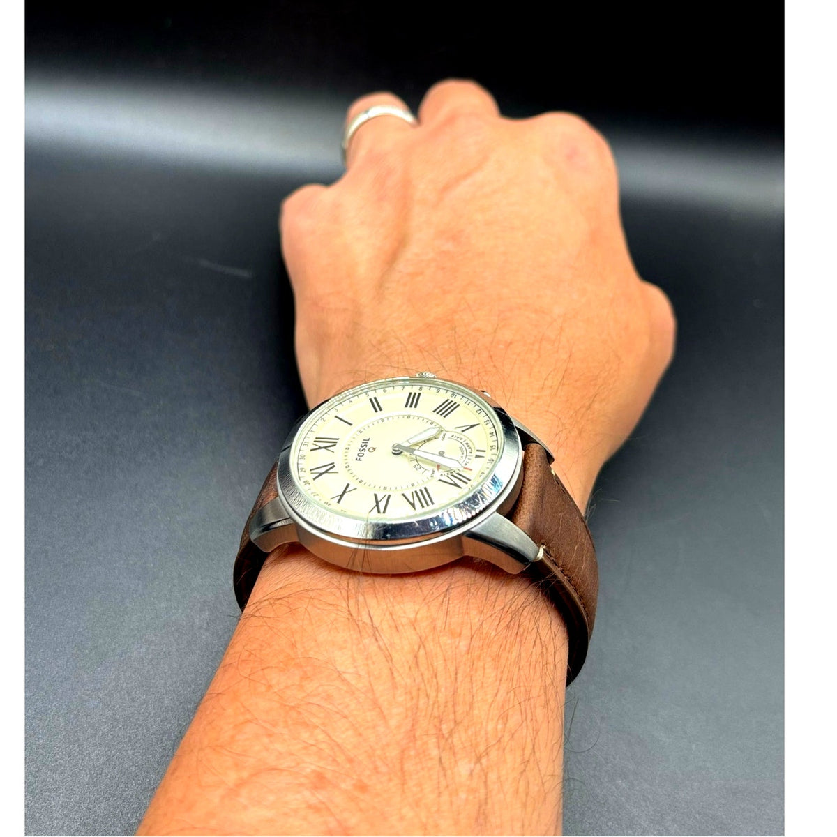 Fossil Q Grant FTW1118 Hybrid Smartwatch Brown Leather 44mm Men’s Watch