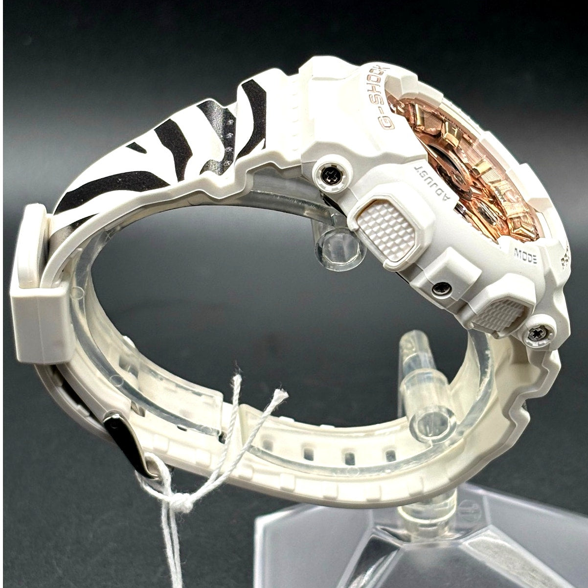 Casio G-Shock GMA-S120MF-7A2 White Rose Gold Zebra Strap NIBWT