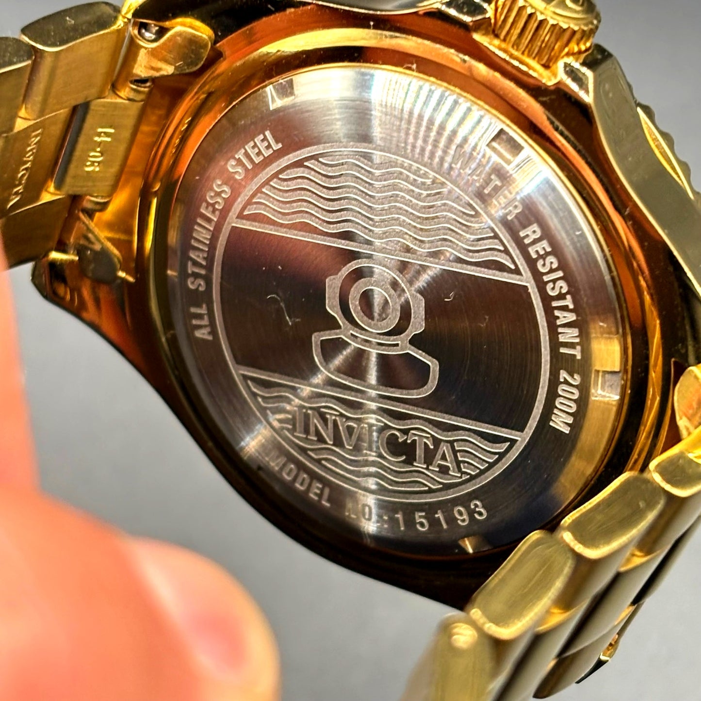 Invicta Pro Diver 15193 Gold Tone Blue Dial 47mm Men’s Dive Style Watch NIBWT