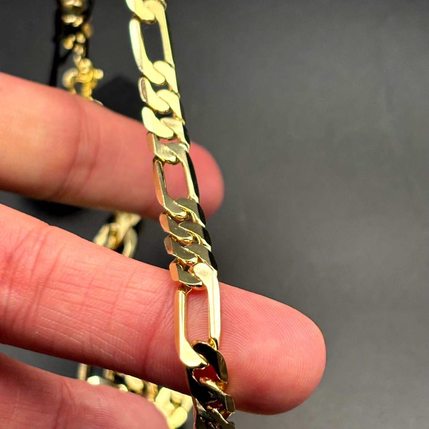 American Exchange Mens 18k Gold Plated Figaro Link 22" Inch Chain Necklace NWT
