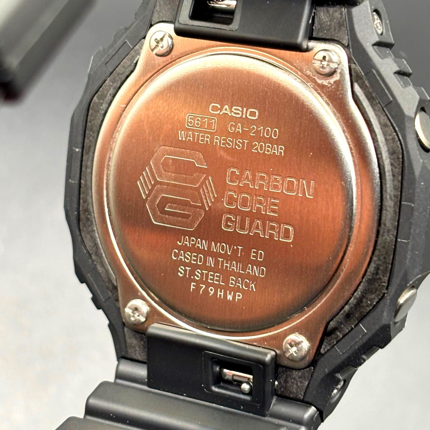 Casio G-Shock GA-2100-1A1 Monochrome Black Carbon Core Guard CasiOak Watch NIB