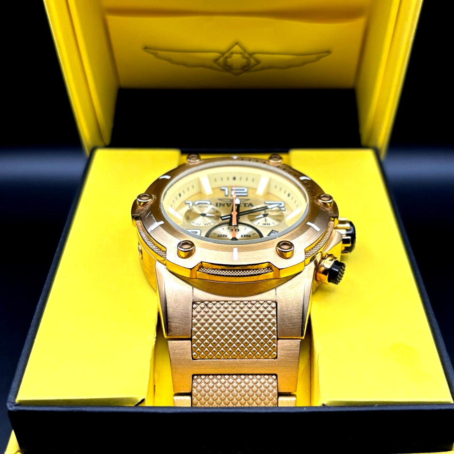 Invicta Speedway 19529 Men's Ion Gold Plated Chronograph Swiss Quartz 51mm Watch