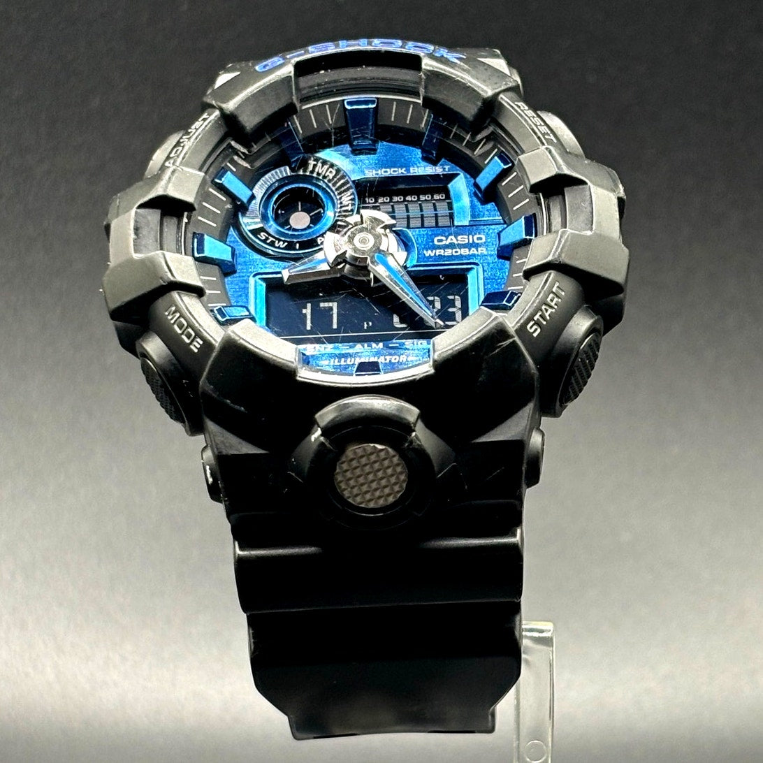 Casio G-Shock GA-710-1A2 Virtual Blue Analog Digital 200M Men’s Watch LED Light