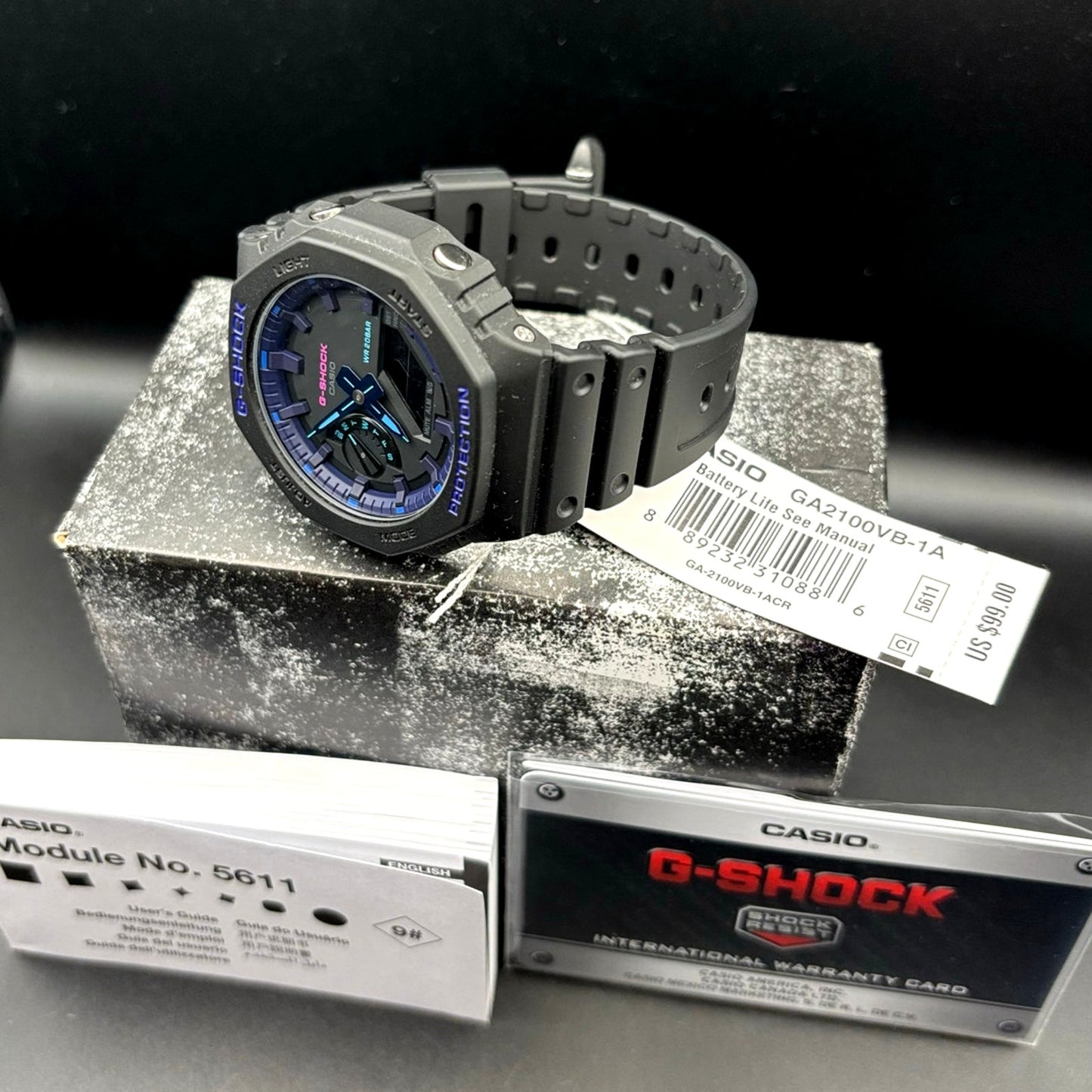 Casio G-Shock GA2100VB-1A CasiOak Virtual World Carbon Core Men's Ana-Digi Watch