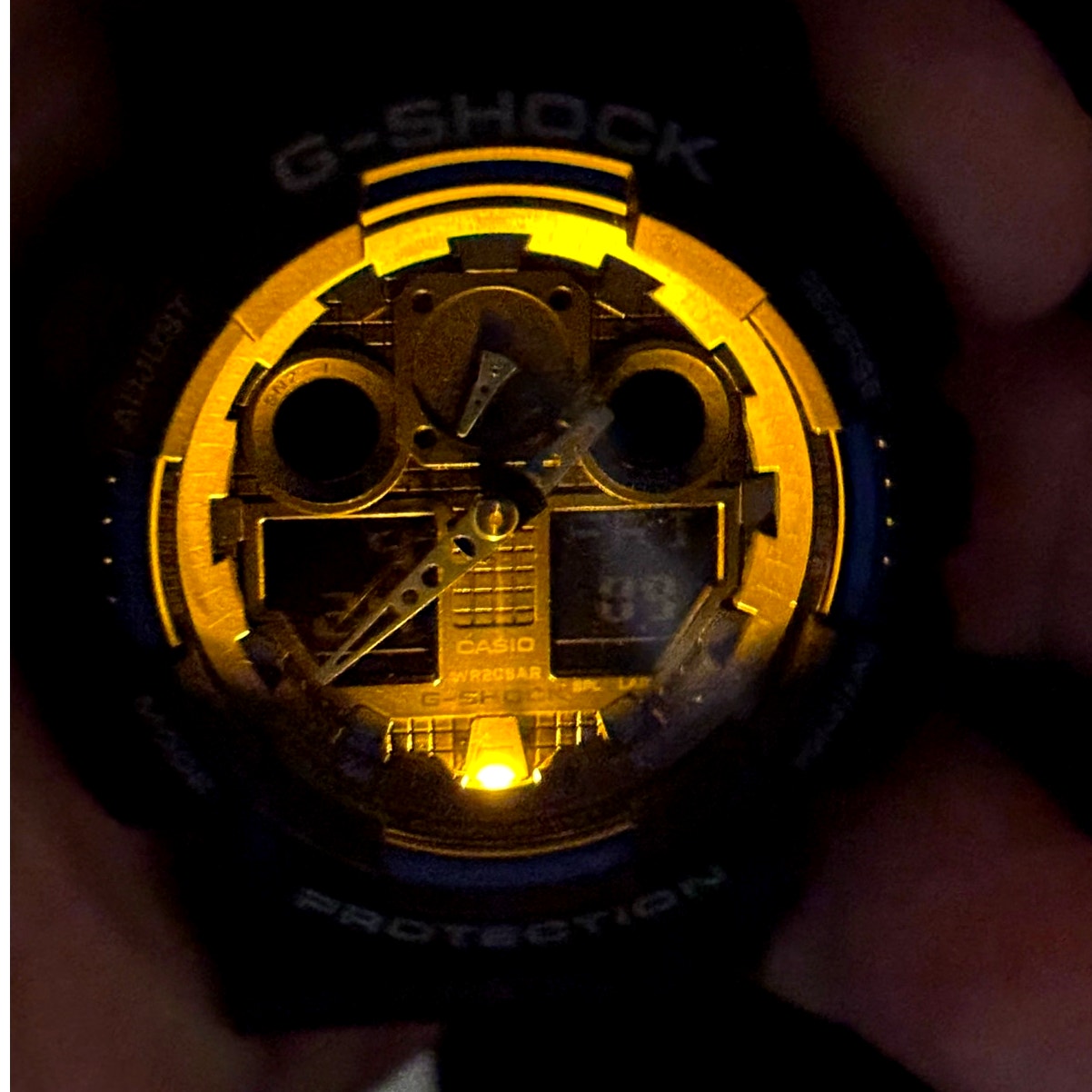 Casio G-Shock GA100-1A2 Men's Black Blue Analog Digital 51mm Watch NIBWT