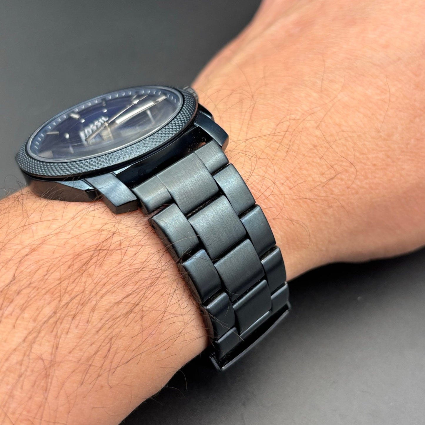 Fossil Machine FS5231 Men’s Blue Dial Ion Plated Stainless Steel Watch