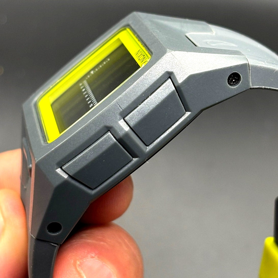 Nixon Lodown II Digital Tide Watch Gray Yellow Surf 100M Box Manual