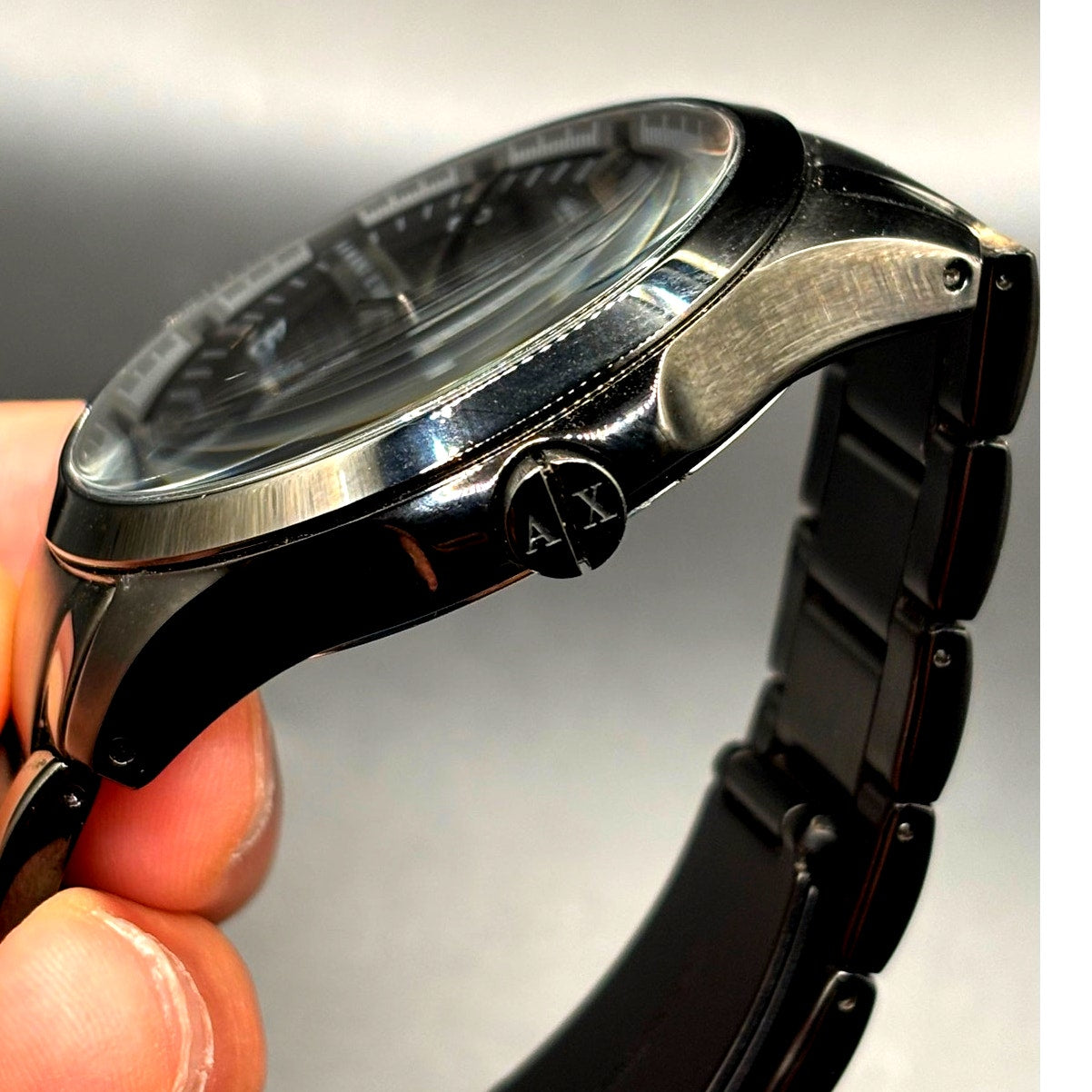 Armani Exchange AX2104 Hampton Black Ion Plated Men's Watch Date 46mm