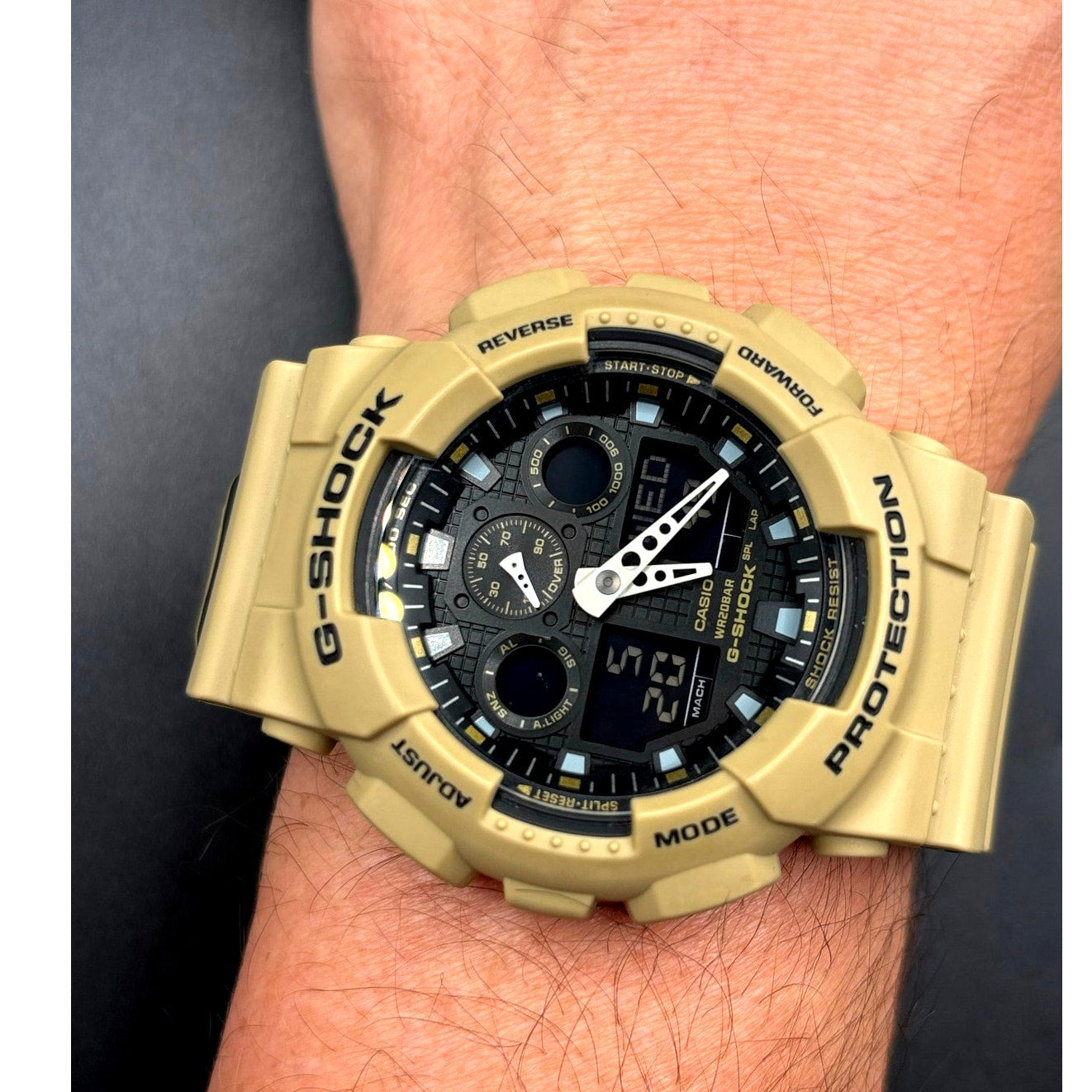 Casio G-Shock GA-100L-8A Beige Analog Digital Military Men's Watch NIB