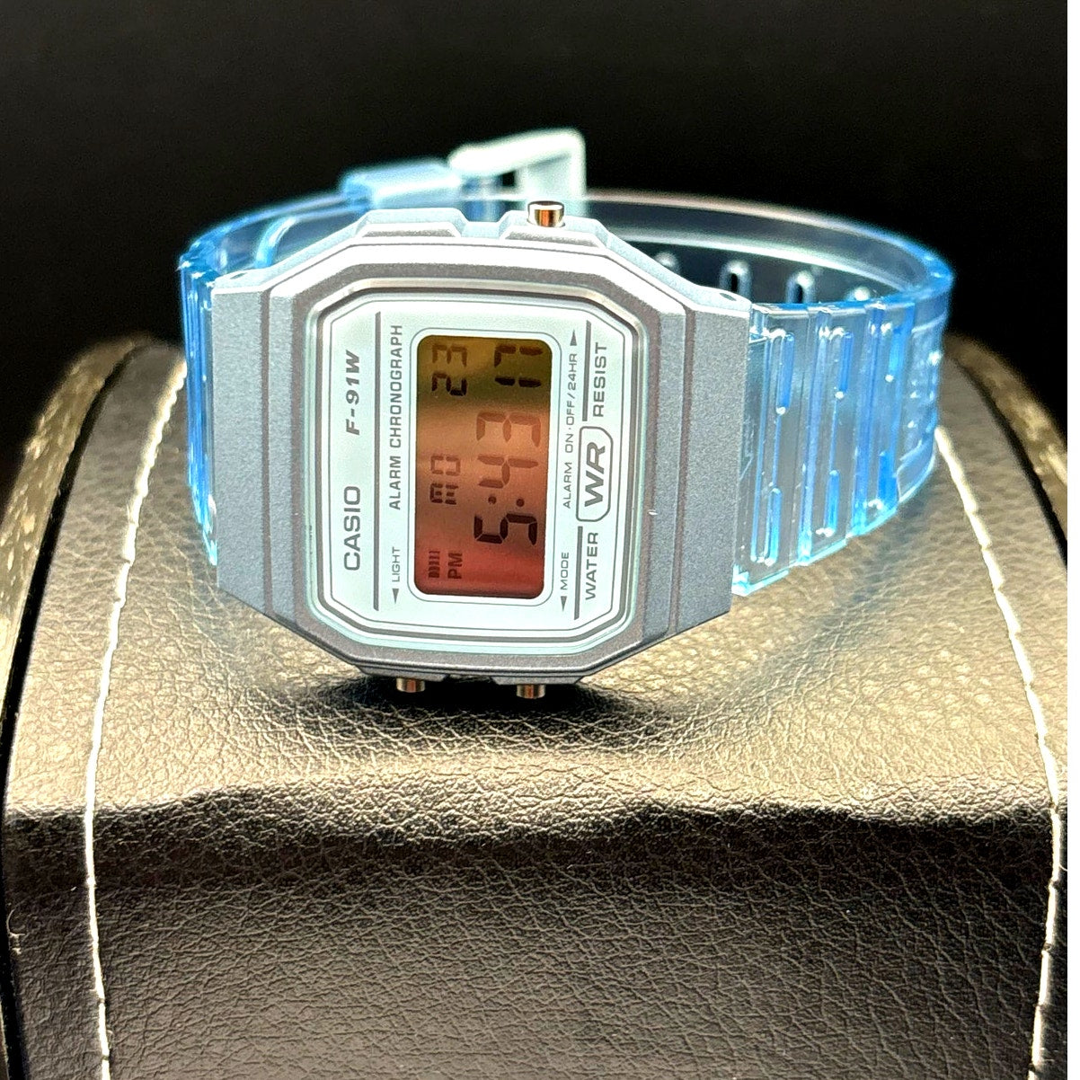 LWS Arctic Prism F91W Blue Clear Strap Retro Digital Mod Watch