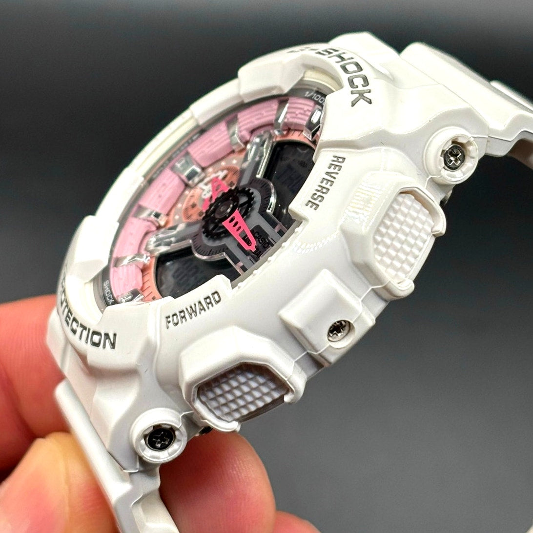 Casio G-Shock GMA-S110MP-4A White Pink Analog Digital Women's Watch