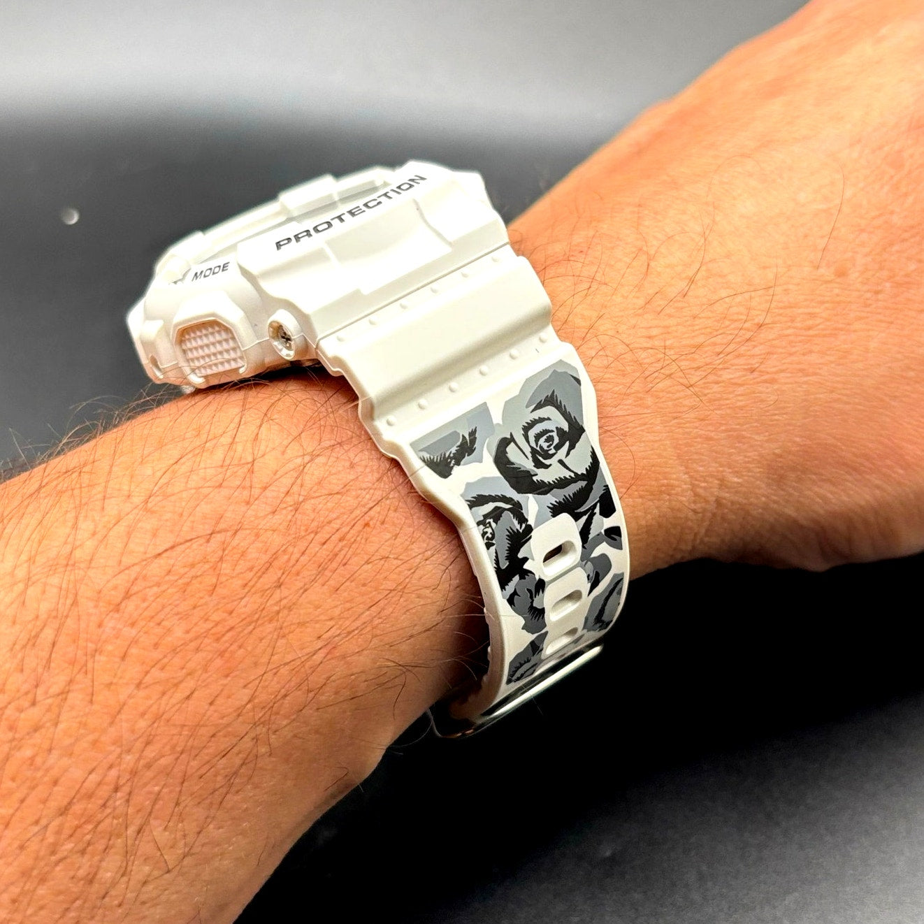Casio G-Shock GMA-S110F-7A Tribal Rose White Analog Digital Women's Watch NIB