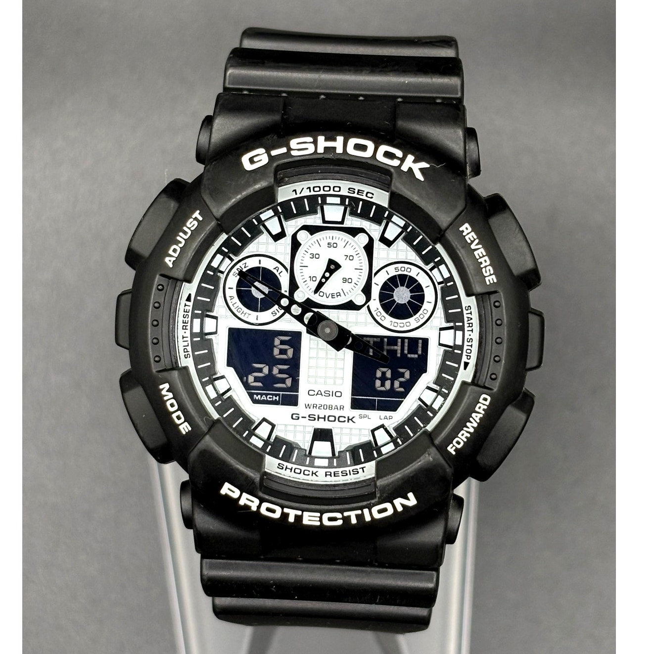Casio G-Shock GA-100BW-1A Analog Digital Black White Men’s Watch 51mm