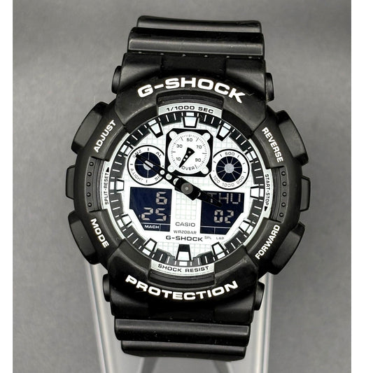 Casio G-Shock GA-100BW-1A Analog Digital Black White Men’s Watch 51mm