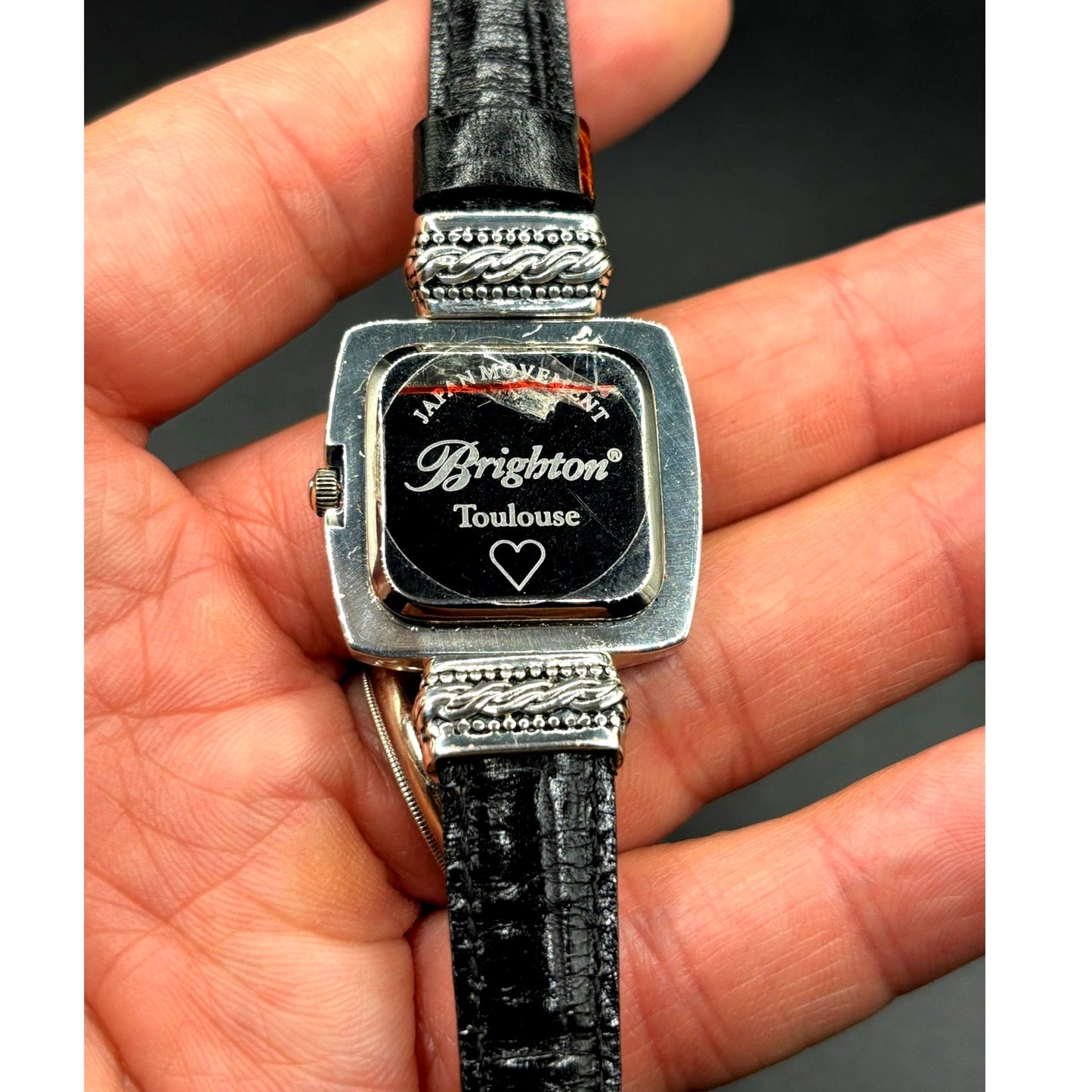Brighton Toulouse W3130 Womens Reversible Brown Black Leather Strap Watch NIBWT