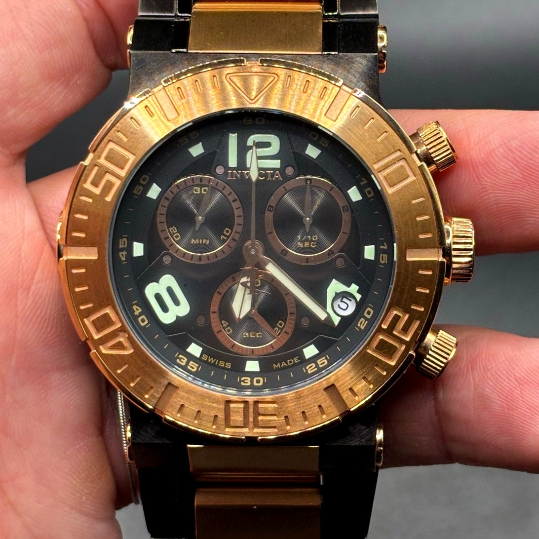 Invicta Reserve 6763 Swiss Made Chronograph 18K Rose Gold Plated Men's Watch