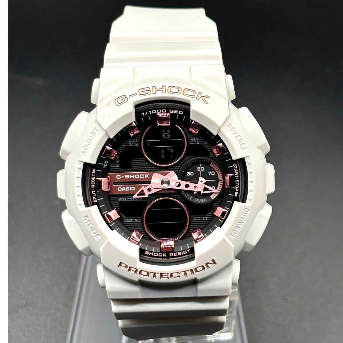 Casio G-Shock GMA-S140M-7A White Rose Gold Analog Digital Women's Watch NIB