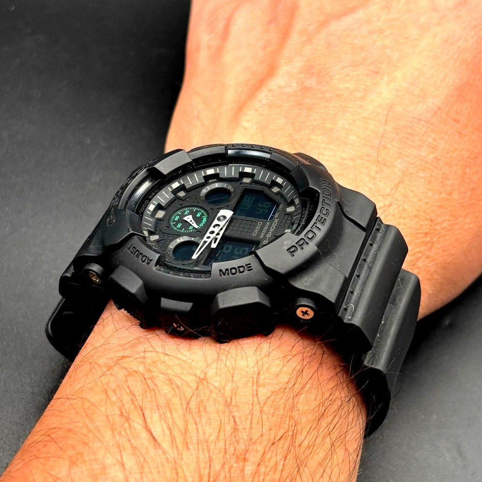 Casio GShock GA100MB-1A Mens Black Analog Digital Shock Magnetic Resistant NIBWT