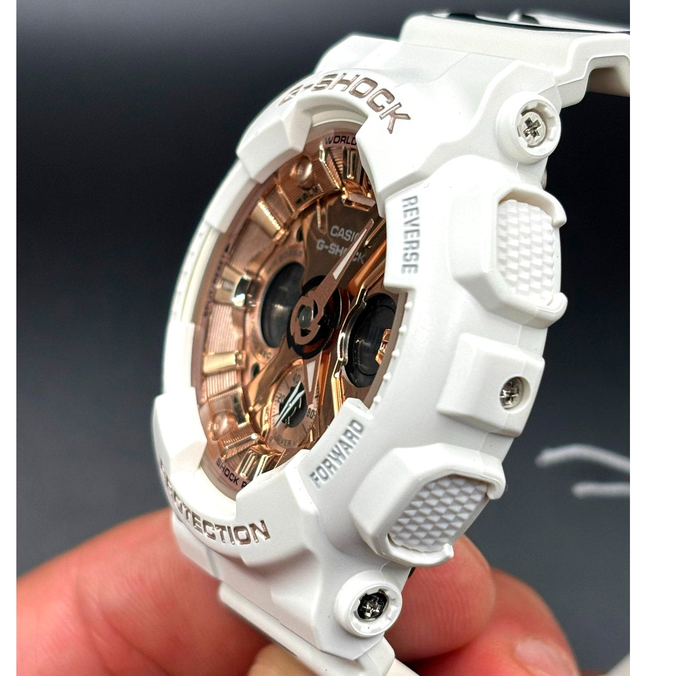 Casio G-Shock GMA-S120MF-7A2 White Rose Gold Zebra Strap NIBWT