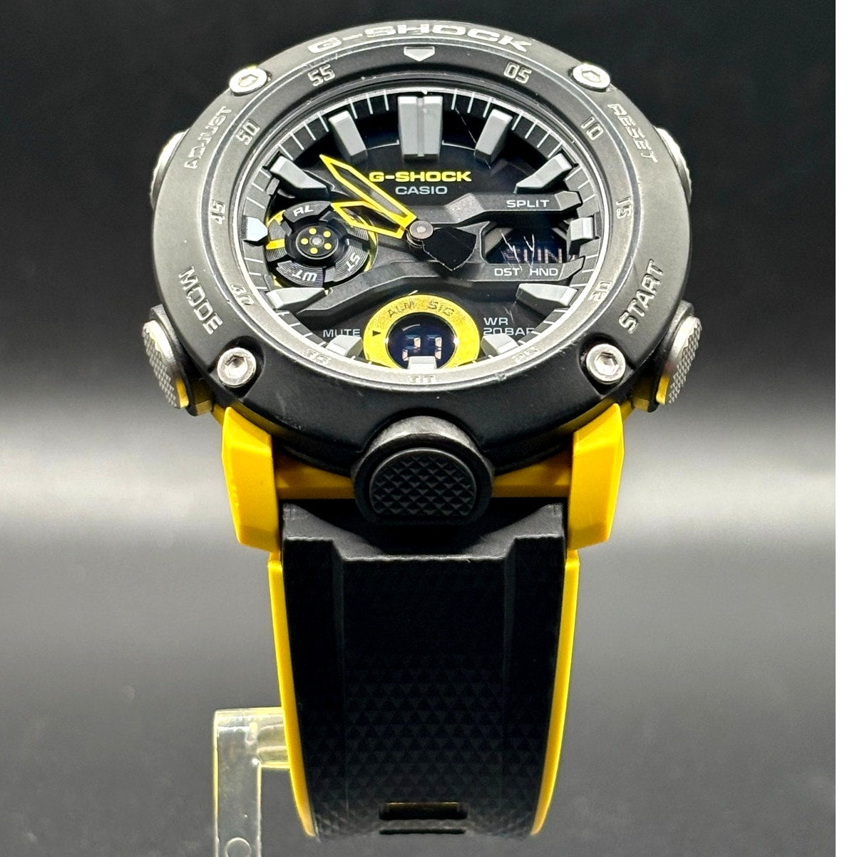 Casio G-Shock GA-2000-1A9 Carbon Core Guard 200M Yellow Black Men’s Watch