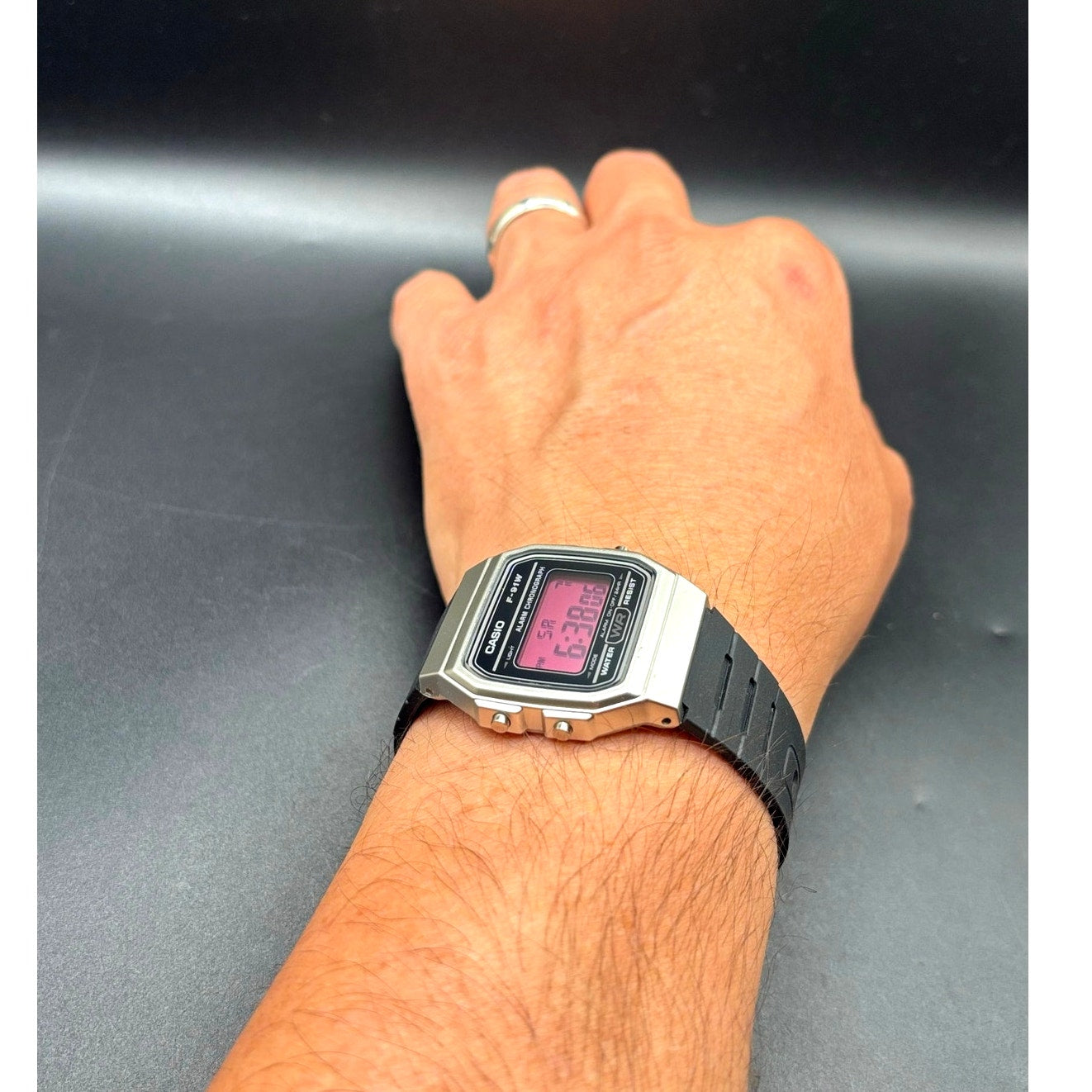 LWS Dark Rose F91W Custom Pink Display Digital Watch