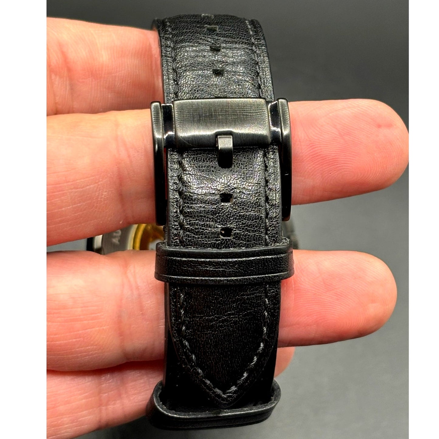 Fossil Grant ME3094 Automatic Skeleton Black Leather Men’s Watch 45mm